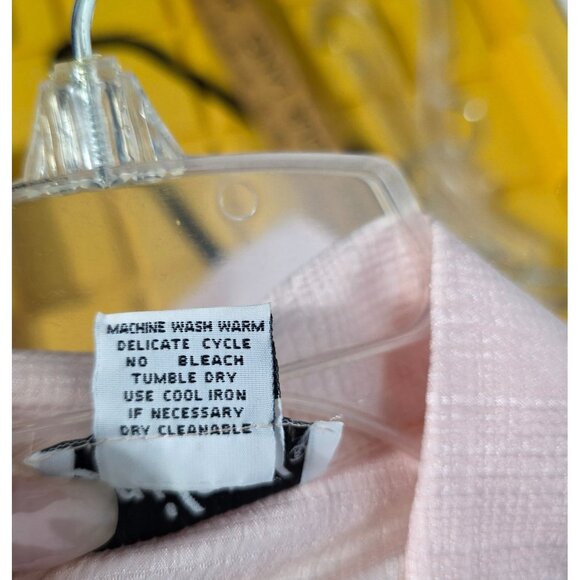 1980s Pink Double-Breasted Size 6 Textured Blouse Y2K Romantic Dainty Deadstock - Picture 5 of 8